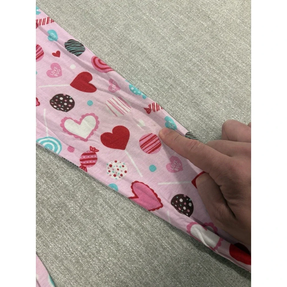 Little Sleepie Pink Sweet Valentine Bamboo Pajamas 2 Piece Long Sleeve Size 7/8